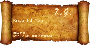 Knab Géza névjegykártya